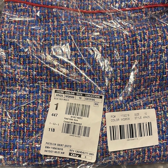 J Crew Patricia Fluted Skirt In Autumn Tweed Size 10 AR425‎ MSRP $148 Blue - Picture 4 of 5